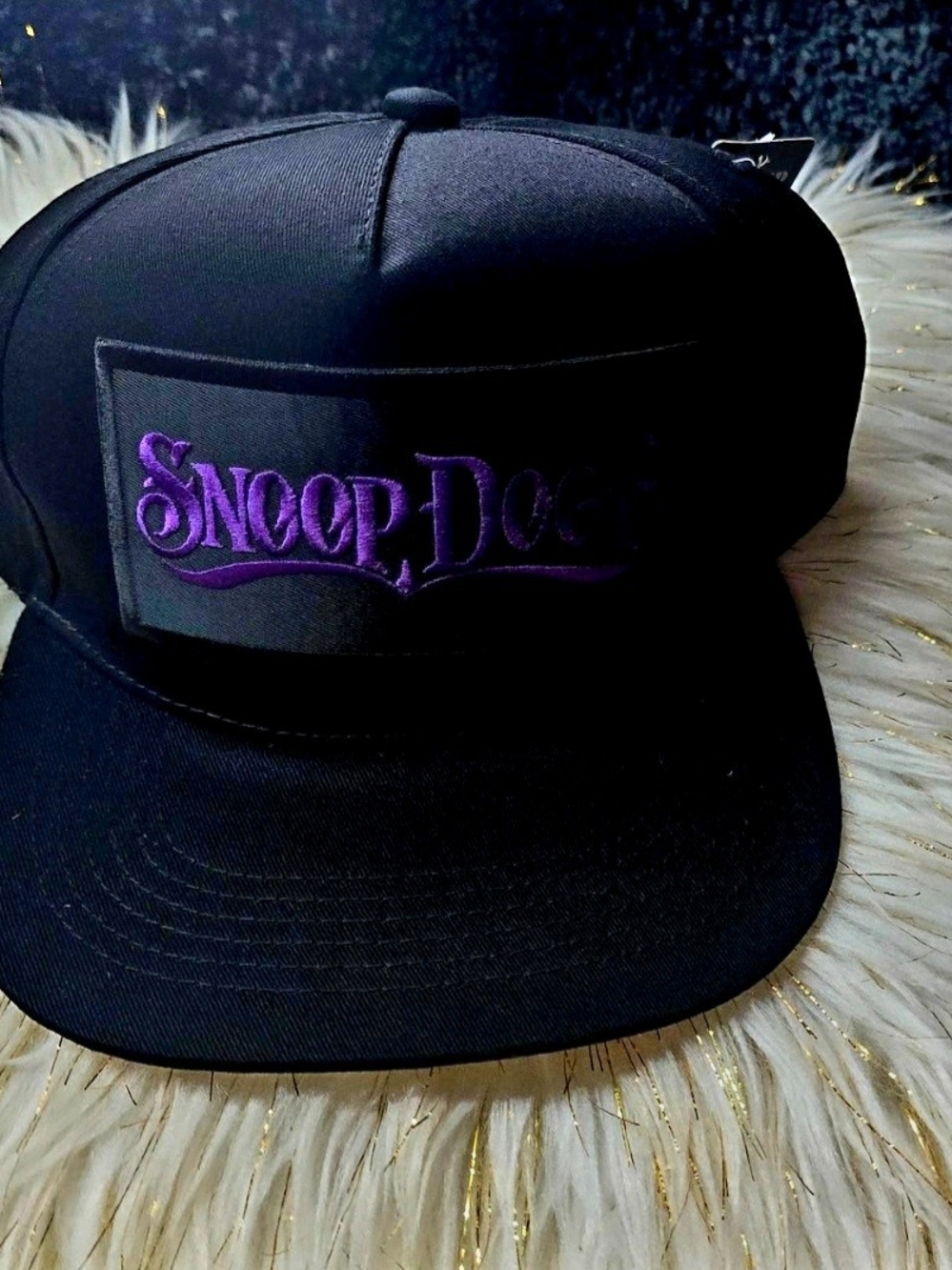 Black & Purple Embroidered Cap